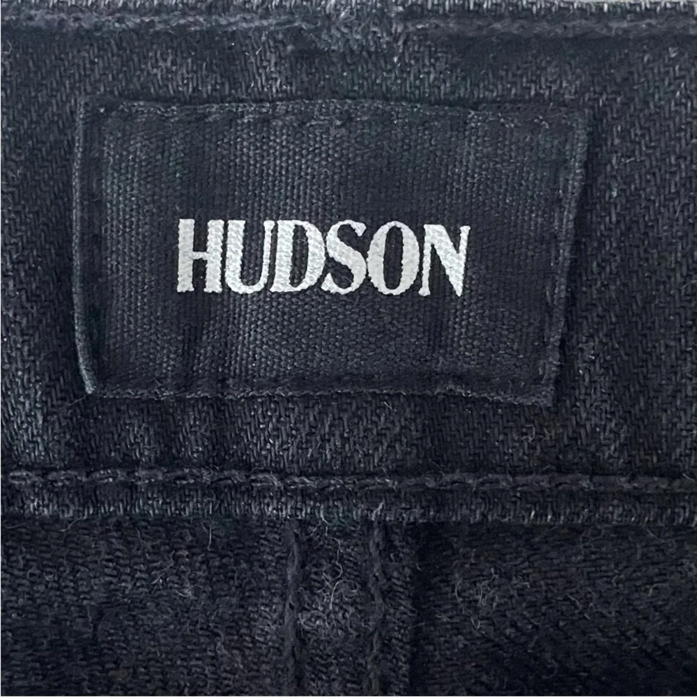 Hudson Jeans Mens 34 x 33 Black Denim Wilde Relaxed Straight Leg Button Fly Flaw